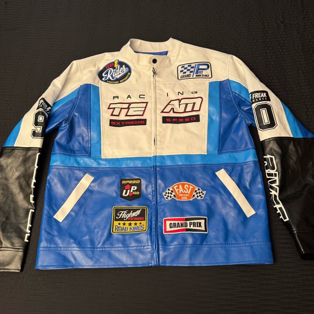 Copper Rivet Racing Team Speed Freak 90 Jacket Size XL Patches Full Zip